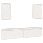 vidaXL Meubles TV 4 Pièces Blanc Bois massif de pin