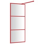 vidaXL Paroi de douche avec verre ESG transparent rouge 80x195 cm