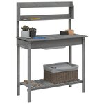 vidaXL Table de rempotage avec évier gris bois massif de de sapin