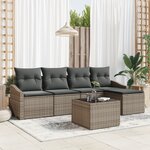 vidaXL Ensemble de canapés de jardin 5 pièces avec coussins en poly rattan noir