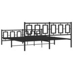 vidaXL Cadre de lit métal sans matelas avec pied de lit noir 183x213cm