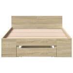 vidaXL Cadre de lit avec tiroir sans matelas chêne sonoma 75x190 cm