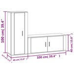 vidaXL Ensemble de meubles TV 2 Pièces blanc brillant bois d'ingénierie
