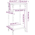 vidaXL Table d'appoint Sonoma gris 40x30x75 cm Bois d'ingénierie