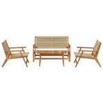 vidaXL Ensemble de chaises de jardin de 4 - Bois d'acacia beige