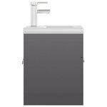 vidaXL Armoire d'évier lavabo intégré gris brillant bois d'ingénierie
