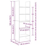 vidaXL Bibliothèque Blanc 60x35x180 cm Bois d’ingénierie