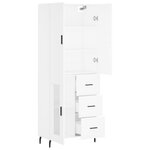 vidaXL Buffet haut Blanc 69 5x34x180 cm Bois d'ingénierie