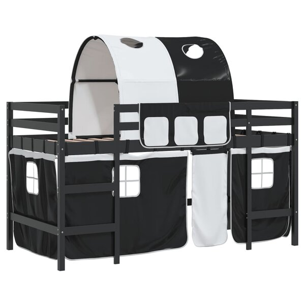 vidaXL Lit mezzanine enfants avec tunnel sans matelas 90x200 cm