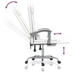 Fauteuil de massage inclinable de bureau informatique étude similicuir blanc 02_0025401