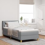 vidaXL Lit à Ressorts avec Matelas Gris clair 100x200 cm Tissu