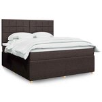 vidaXL Sommier à lattes de lit avec matelas Marron foncé 180x200 cm