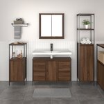 vidaXL Ensemble meubles salle de bain 3 pièces - Bois d'ingénierie chêne brun