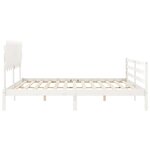 vidaXL Cadre de lit sans matelas blanc 200x200 cm bois massif