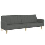 vidaXL Canapé-lit à 2 places avec repose-pied gris foncé tissu