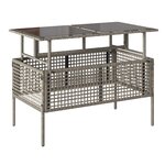 vidaXL Salon de jardin avec coussins 4 Pièces gris clair poly rotin verre