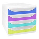 Module De Classement Big Box 4 Tiroirs Chromaline - Couleurs Assorties - Exacompta