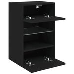 vidaXL Meubles TV muraux avec lumières LED 2 Pièces noir 40x30x60 5 cm