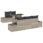 vidaXL Ensemble de canapé de jardin 6 pièces avec coussins Gris clair en poly rattan