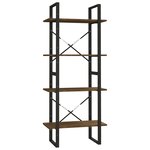 vidaXL Bibliothèque 4 niveaux Chêne brun 60x30x140cm Bois d'ingénierie