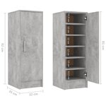 vidaXL Armoire à chaussures Gris béton 32x35x92 cm Bois d’ingénierie