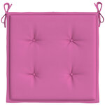 vidaXL Coussins de chaise de jardin lot de 2 rose 40x40x4 cm tissu