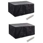 vidaXL Housses de salon de jardin 2 Pièces Rotin 8 œillets 180 x 140 cm