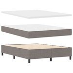 vidaXL Lit avec sommier et matelas & LED Taupe 140x200 cm Tissu