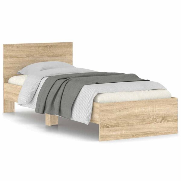 vidaXL Cadre de lit sans matelas avec tête de lit 90x190 cm