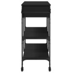 vidaXL Chariot de cuisine noir 105x42x95 cm bois d'ingénierie