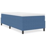 vidaXL Lit à ressorts Bleu Simple en tissu velours côtelé