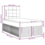 vidaXL Sommier à lattes de lit avec matelas Gris foncé 120x200cm Tissu