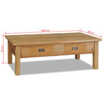 vidaXL Table basse teck massif 100x60x35 cm