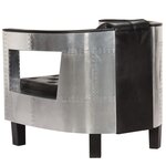 vidaXL Fauteuil en style d'aviation noir cuir véritable