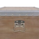 vidaXL Boîte de rangement Bois de sapin massif 91x52x40 cm Marron