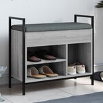 vidaXL Banc à chaussures sonoma gris 65 5x32x57 5 cm bois d'ingénierie