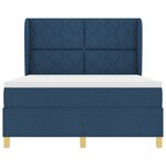 Lit à ressort vidaXL avec matelas bleu 140x190 cm en tissu