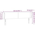 vidaXL Tête de lit avec oreilles Noir 163x23x78/88 cm Velours
