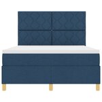 vidaXL Lit avec sommier et matelas bleu 140x200 cm en tissu