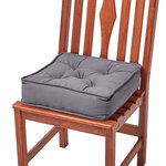 Galette de chaise coussin rehausseur en coton Gris ardoise  40 x 40 x 10 cm - HOMESCAPES
