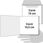 23090 Carte carrée Joyeux Noël avec Enveloppe 15x15cm