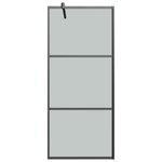 vidaXL Paroi de douche avec étagère Noir 90x195 cm Verre ESG&Aluminium