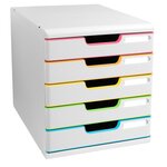 Module De Classement Modulo Black Office 5 Tiroirs Fermés - Blanc/arlequin - Exacompta