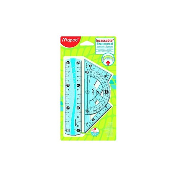 Maped mini kit de géométrie Flex, incassable, 4 pièces