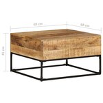 vidaXL Table basse 68x68x41 cm Bois de manguier brut