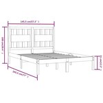 vidaXL Cadre de lit sans matelas blanc bois massif 140x190 cm
