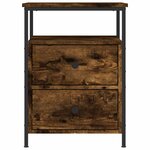 vidaXL Table de chevet chêne fumé 44x45x60 cm bois d'ingénierie