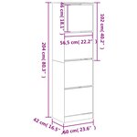 vidaXL Armoire à chaussures 4 tiroirs rabattables sonoma 60x42x204 cm