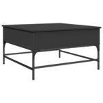 vidaXL Table basse noir 80x80x45 cm bois d'ingénierie et métal