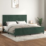 vidaXL Cadre de lit sans matelas vert foncé 200x200 cm velours